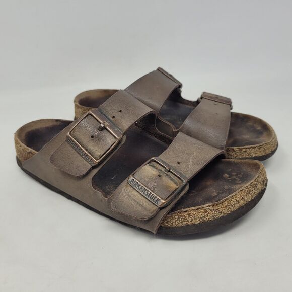 Birkenstock Shoes - Birkenstock Sandals Womens EU37 US6 Arizona Brown Birko-Flor Slides Comfort